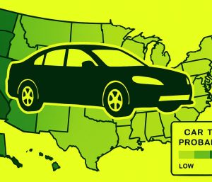 ¿Dónde es más probable el robo de auto en Estados Unidos