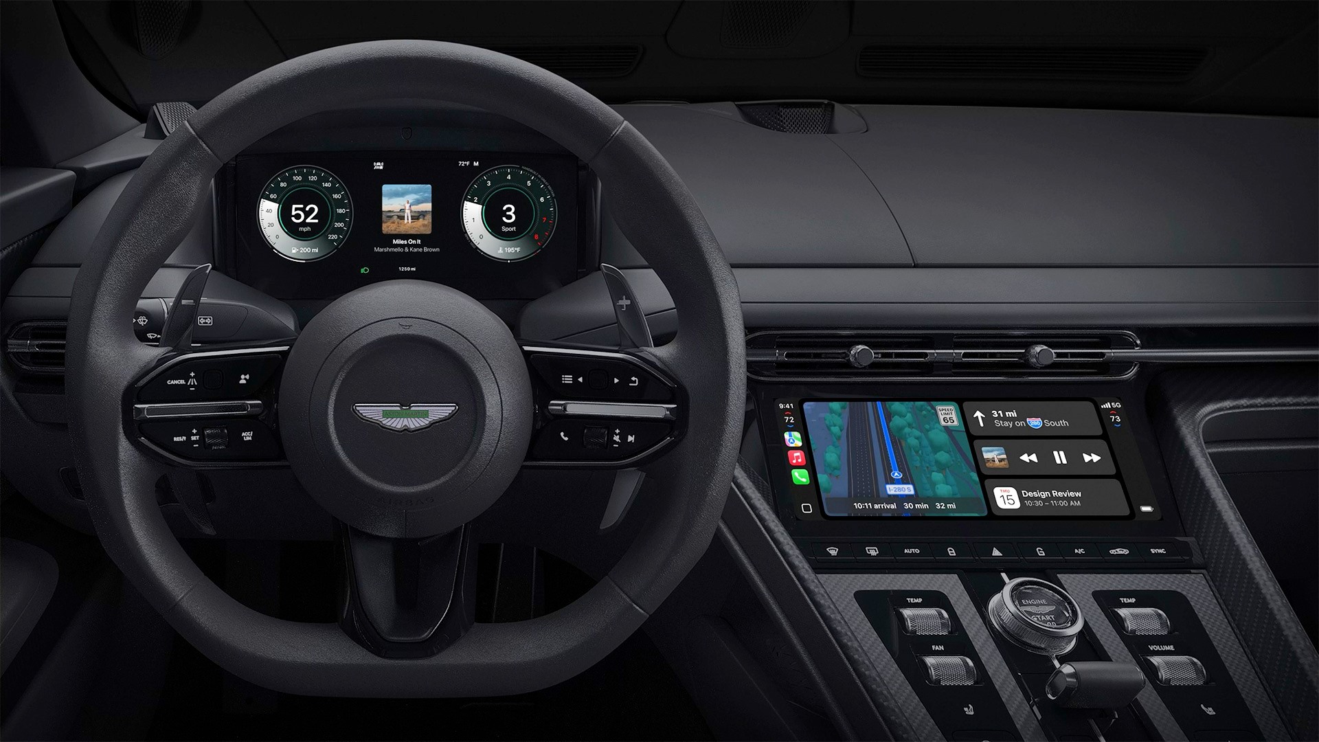 CarPlay Ultra reúne lo mejor del iPhone y lo mejor del automóvil para una experiencia profundamente integrada, comenzando con los vehículos Aston Martin.
