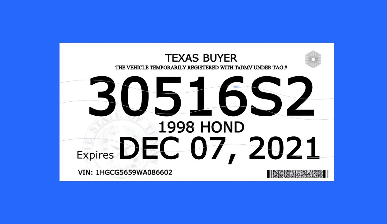 ¿Cómo sacar una placa temporal para auto en Texas Requisitos y costos